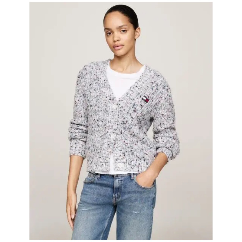 TOMMY JEANS MARLED YARN CARDIGAN